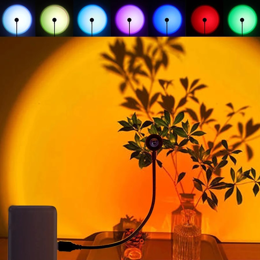 Photography Lighting Setup - MeeToo USB Sunset Mood Lamp Led