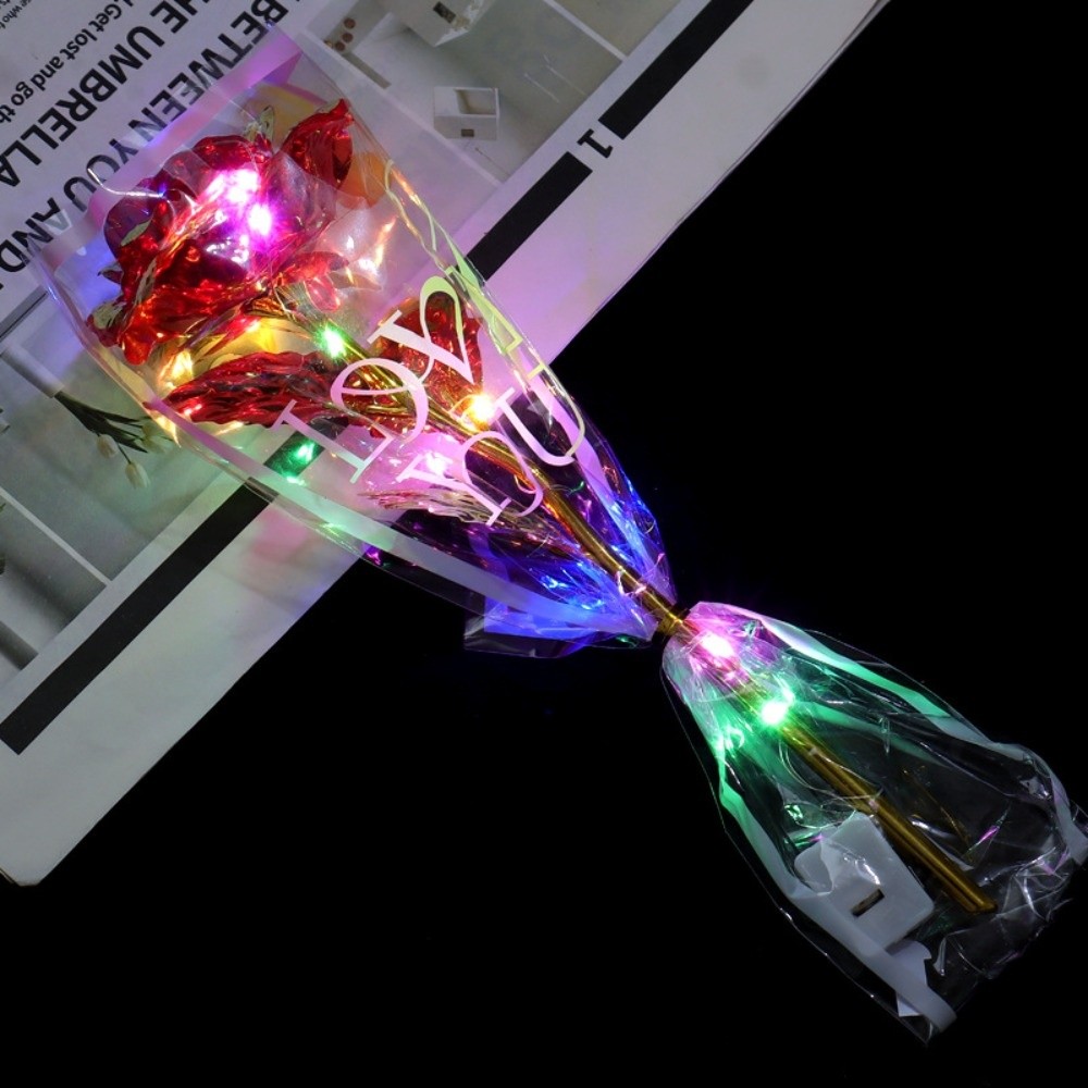 Photography Lighting Simulator Free - Glowing Gold Foil Rose Flower LED