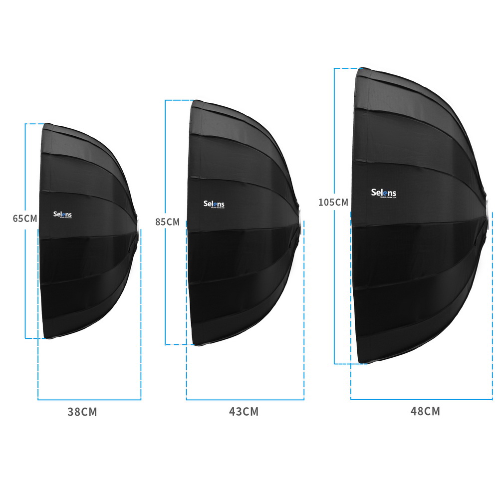 Photography Lighting Beauty Dish - Selens Diffuser Reflector Parabolic Umbrella Beauty