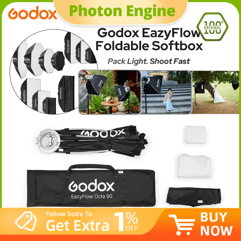 Photography Lighting Setup - Godox EazyFlow series Foldable Softbox Bowens