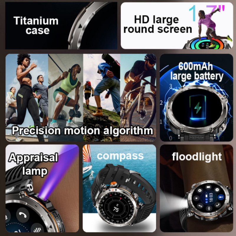 Flashlight Smart Watch Men BT  - Photography Lighting Assistant 评论和价格