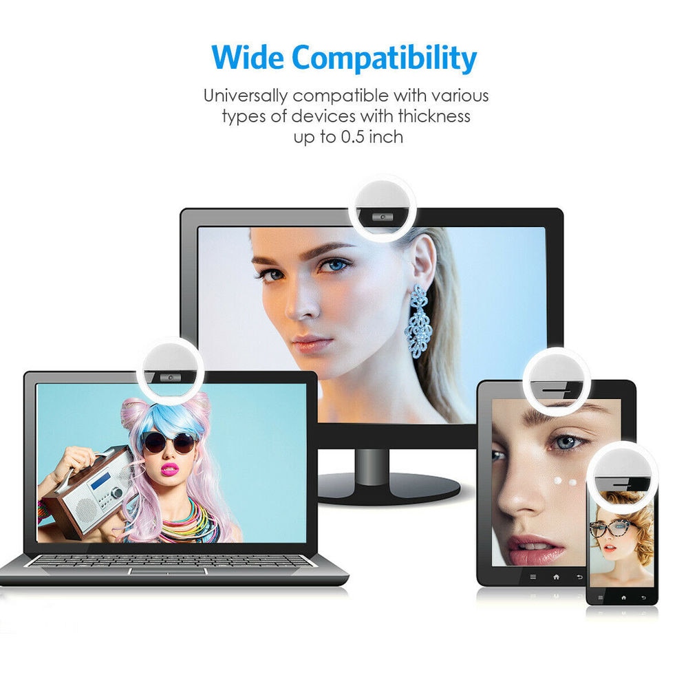 USB Rechargeable LED Selfie Ri - Photography Lighting Equipment 评论和价格