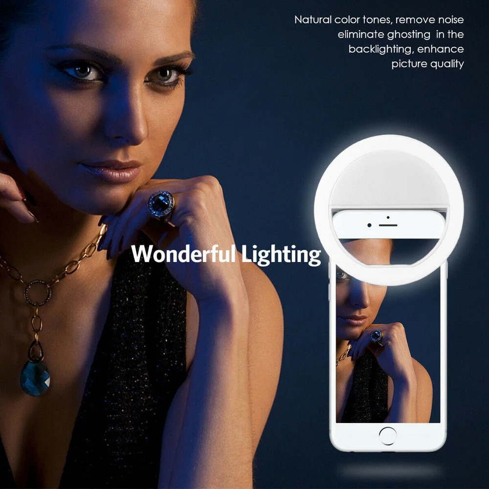 USB Rechargeable LED Selfie Ri - Photography Lighting Equipment 评论和价格