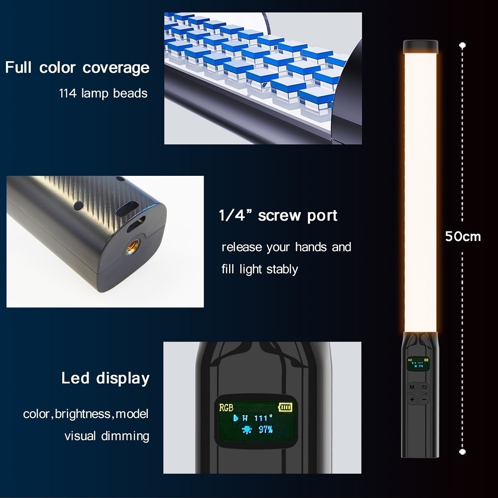 50CM RGB Stick Light Wand Ligh - Photography Lighting Type 评论和价格