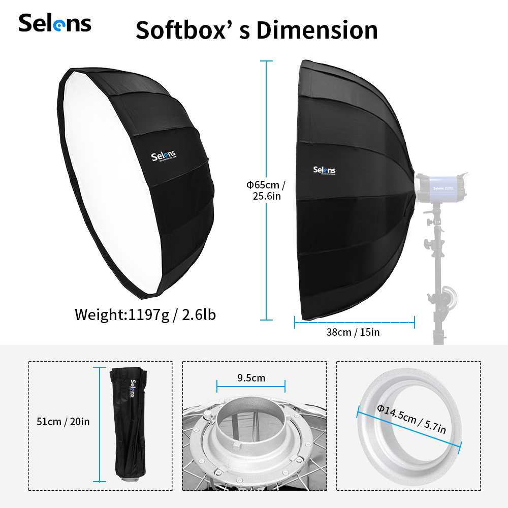 Selens Diffuser Reflector Para - Photography Lighting Beauty Dish 评论和价格