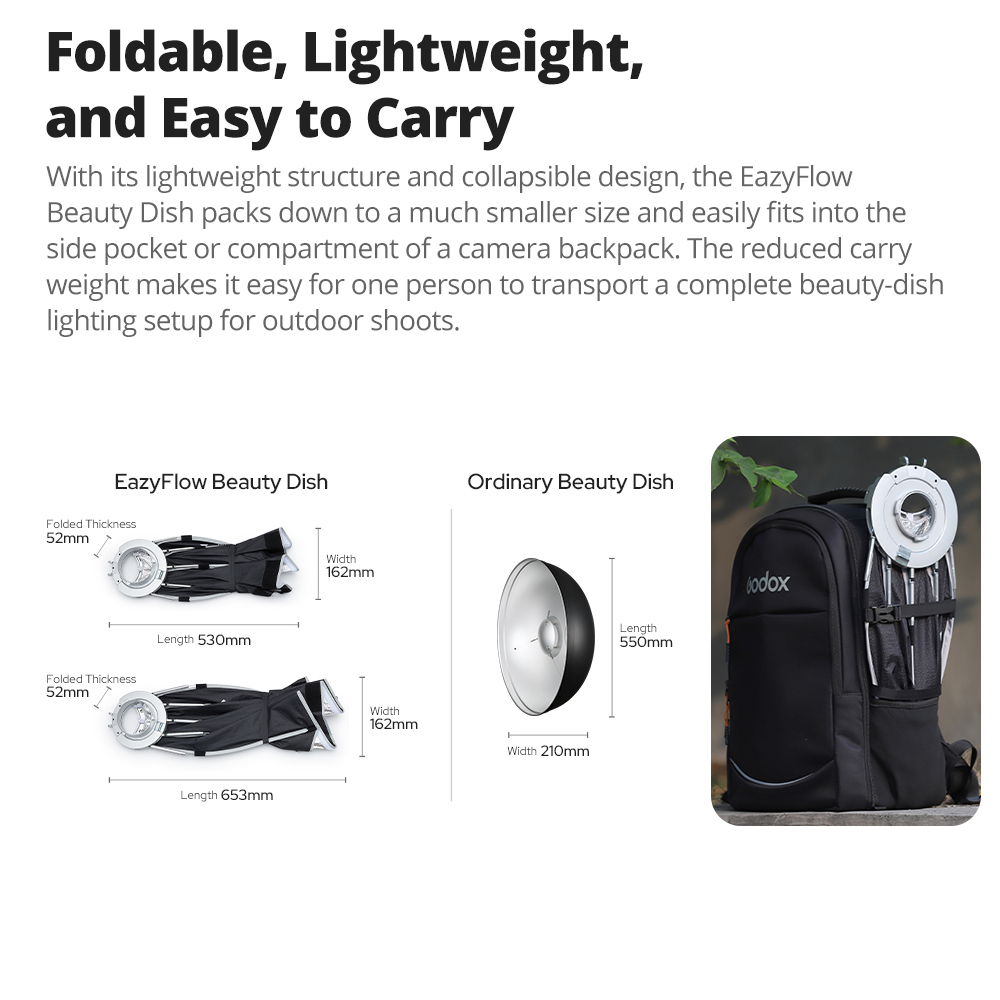 New Godox EazyFlow Beauty Dish - Photography Lighting Beauty Dish 评论和价格