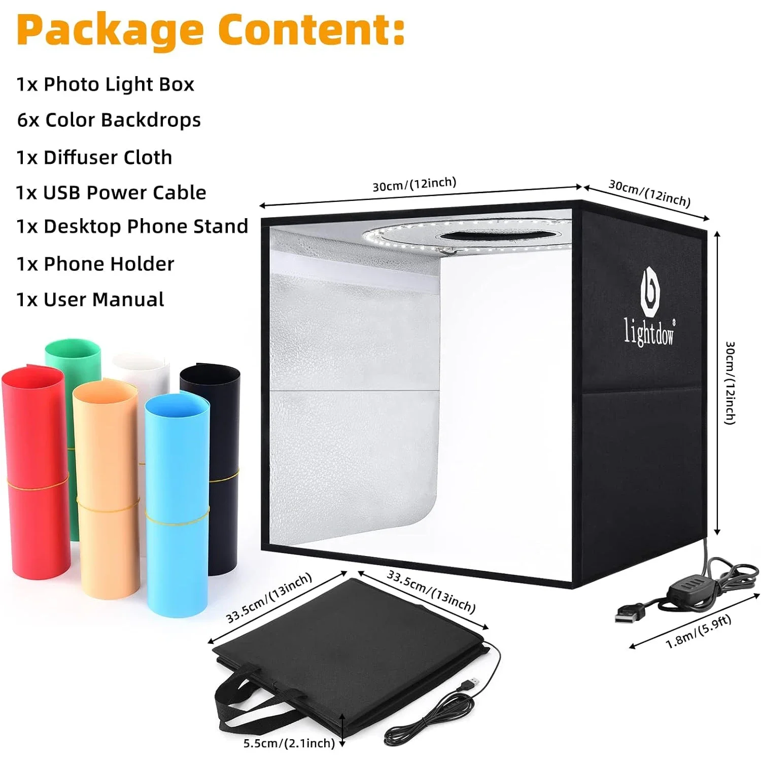 Lightdow Dimmable Photo Box LE - Photography Lighting Setup 评论和价格